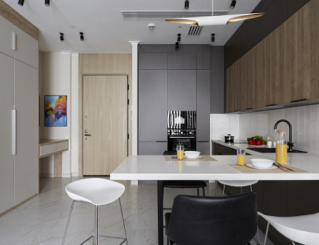 Коричневая кухня в Клину