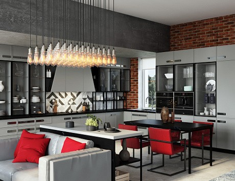 Серая кухня в Клину