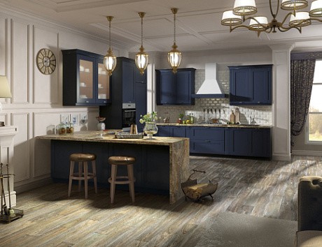 Синяя кухня в Санкт-Петербурге