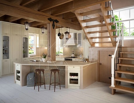 Фасады из массива ясеня для кухни