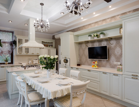 Бежевая кухня в Клину