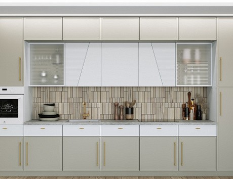 Бежевая кухня в Санкт-Петербурге