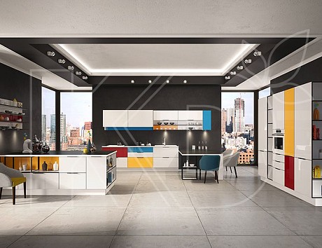 Белая кухня в стиле модерн