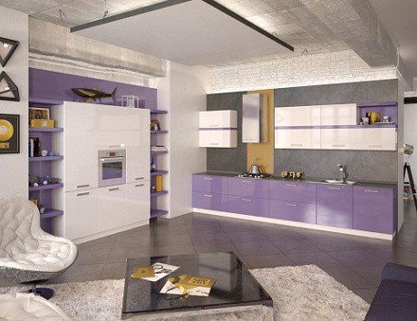 Фиолетовая кухня в Санкт-Петербурге