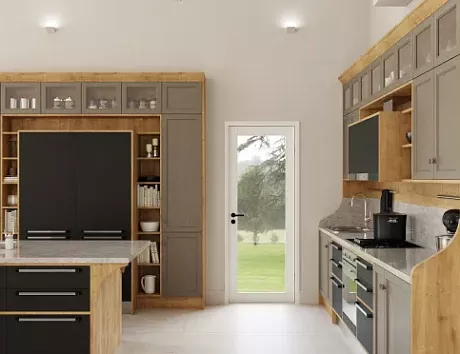 Серая кухня в Клину