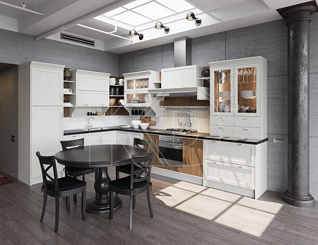 Угловая кухня в классическом стиле