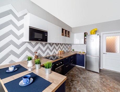 Синяя кухня в Санкт-Петербурге