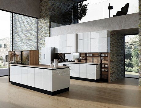 Белая кухня в стиле модерн