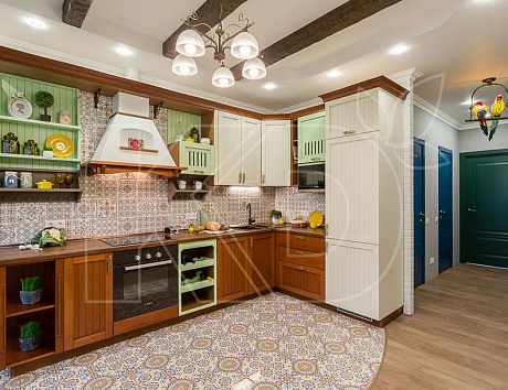 Салатовые угловые кухни